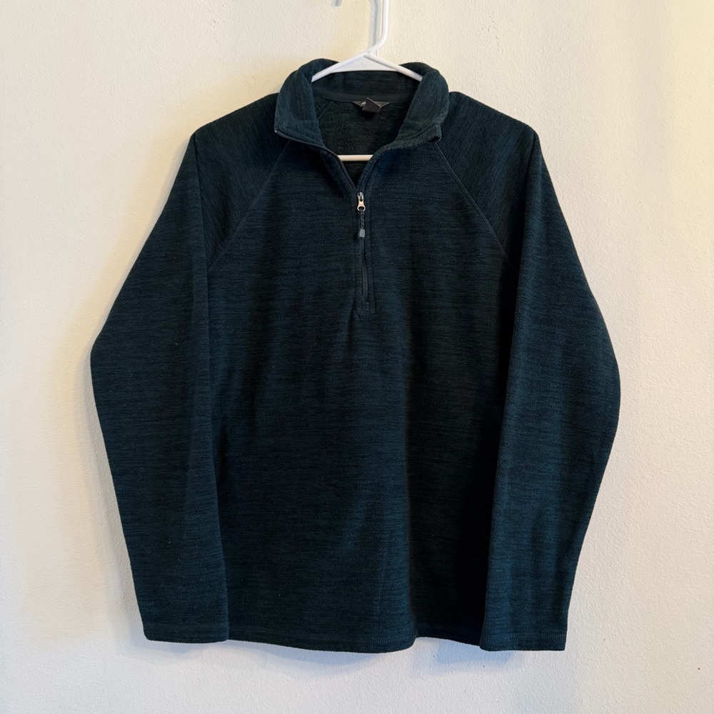 Eddie Bauer Quarter-Zip Sweater - Dark Green/Blue